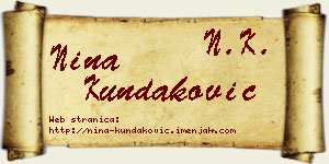 Nina Kundaković vizit kartica